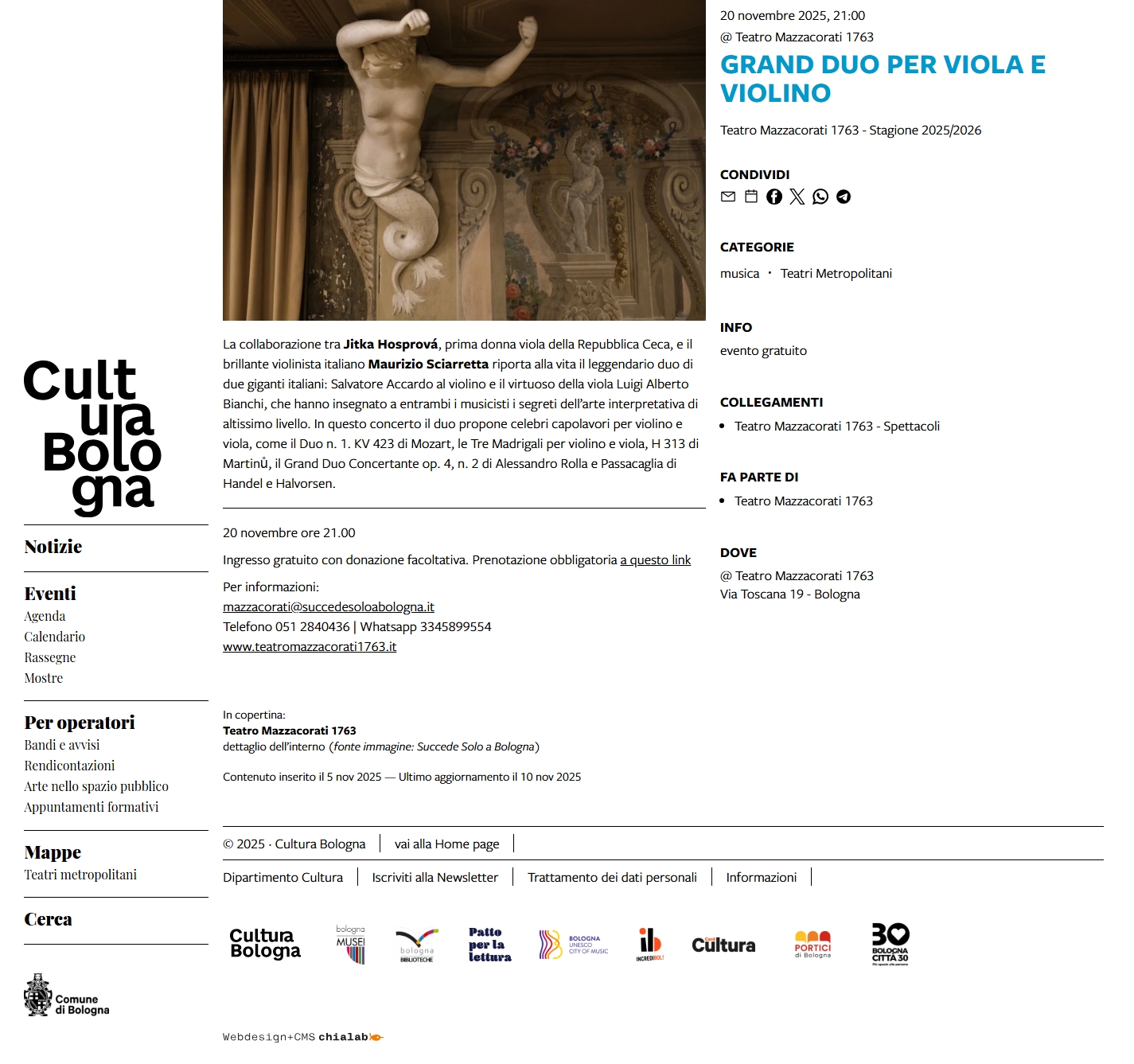 20.11. Bologna /ITA Grand Duo per viola e violino | Cultura Bologna
